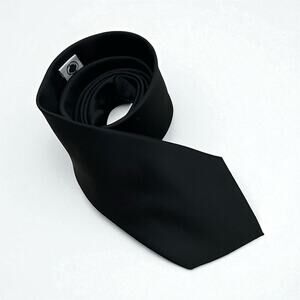 TieMart Mens Silky Black Neck Tie